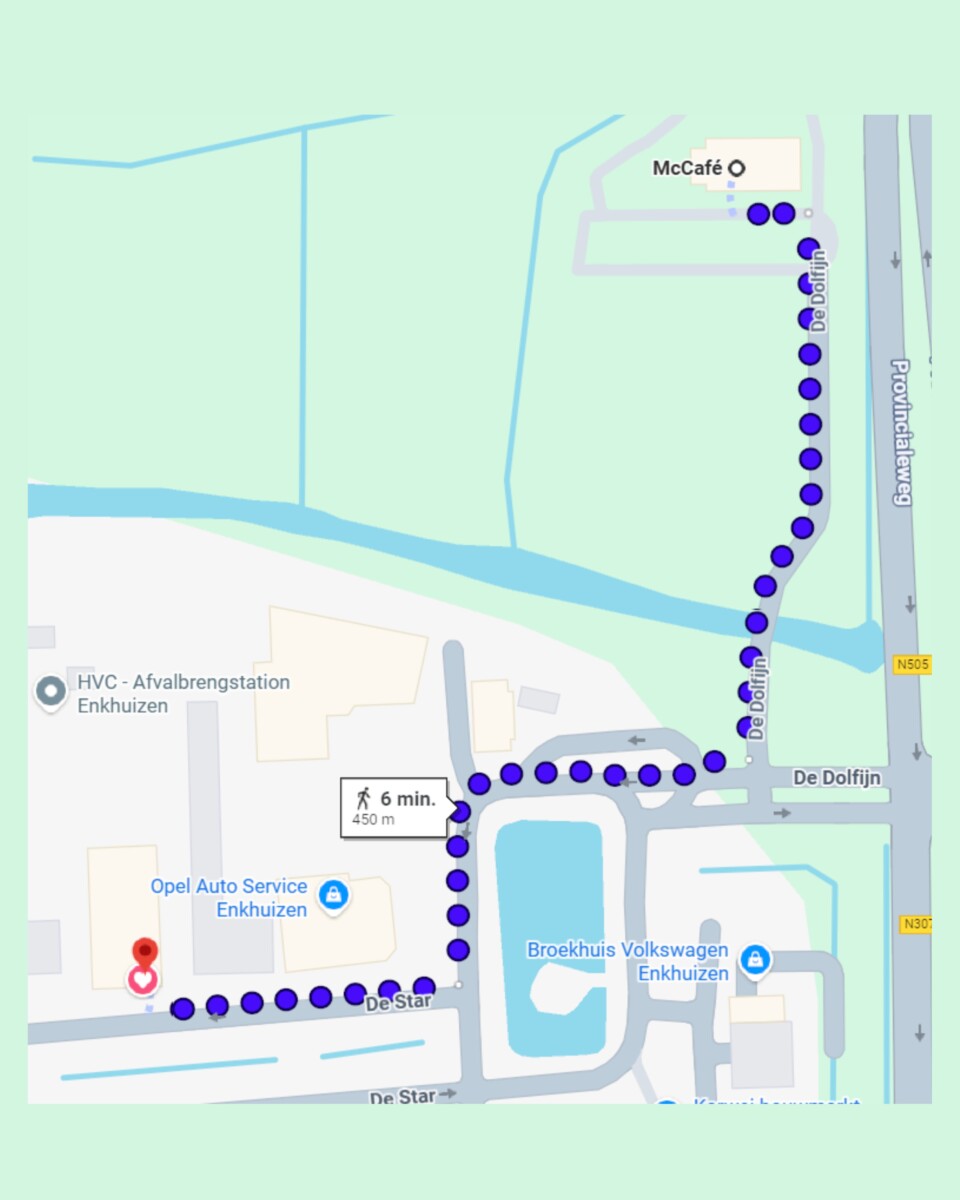 Route en parkeren bij Bonus & Bijzaak